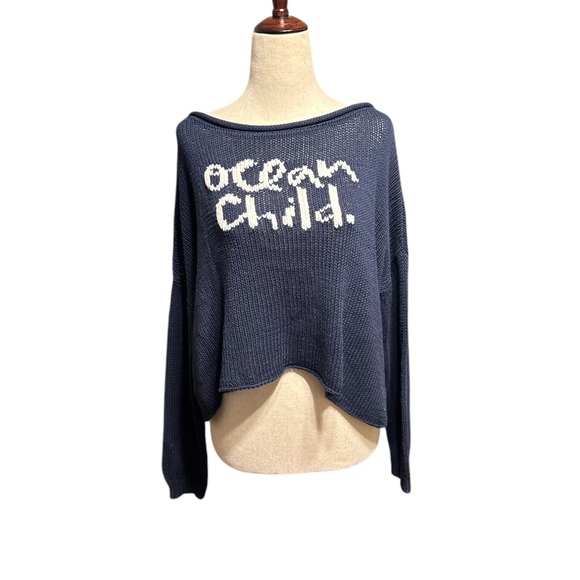 Wooden Ships Sweaters - Wooden Ships Navy Blue Ocean Child Knit Sweater